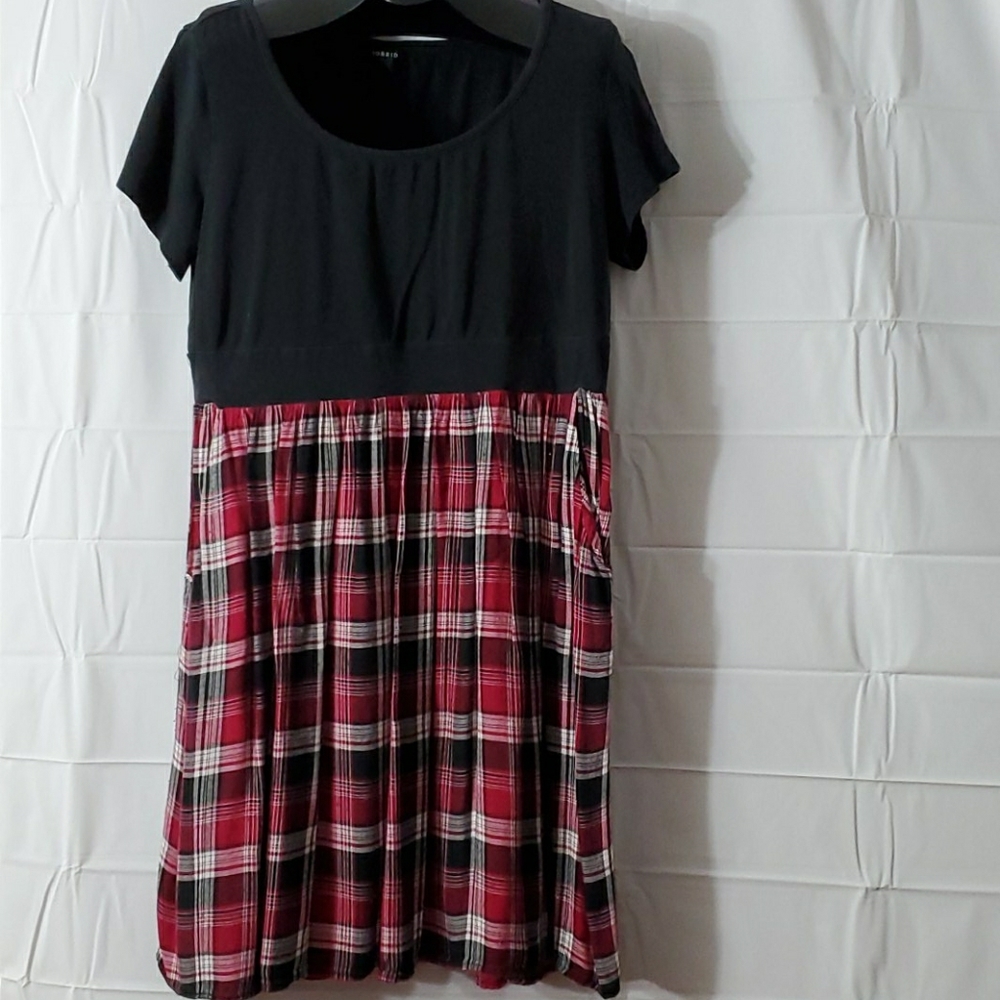 Red and Black plaid Torrid skater dress - Size 2